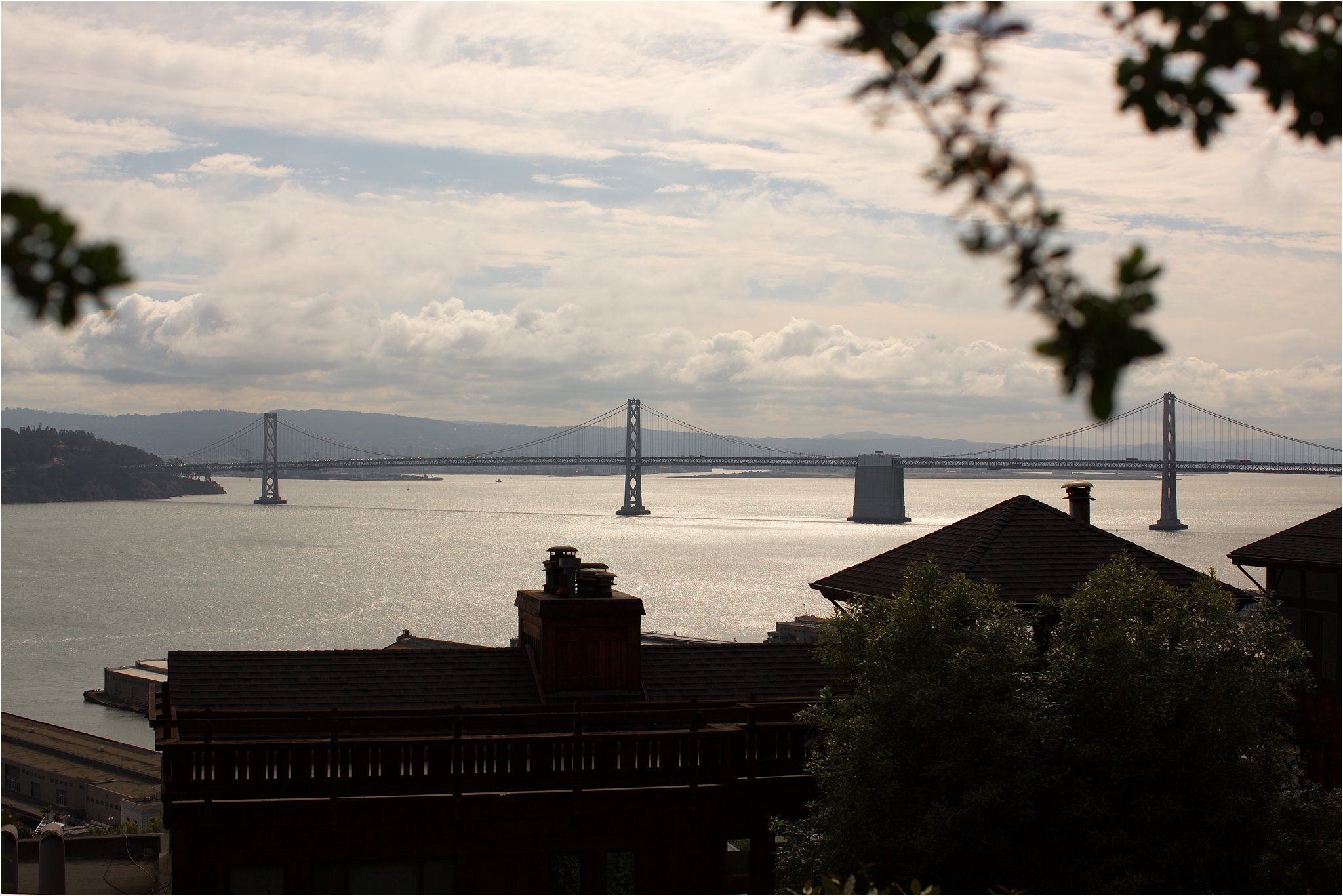 Sunset View of the San Francisco Bay Bridge from Telegraph Hill