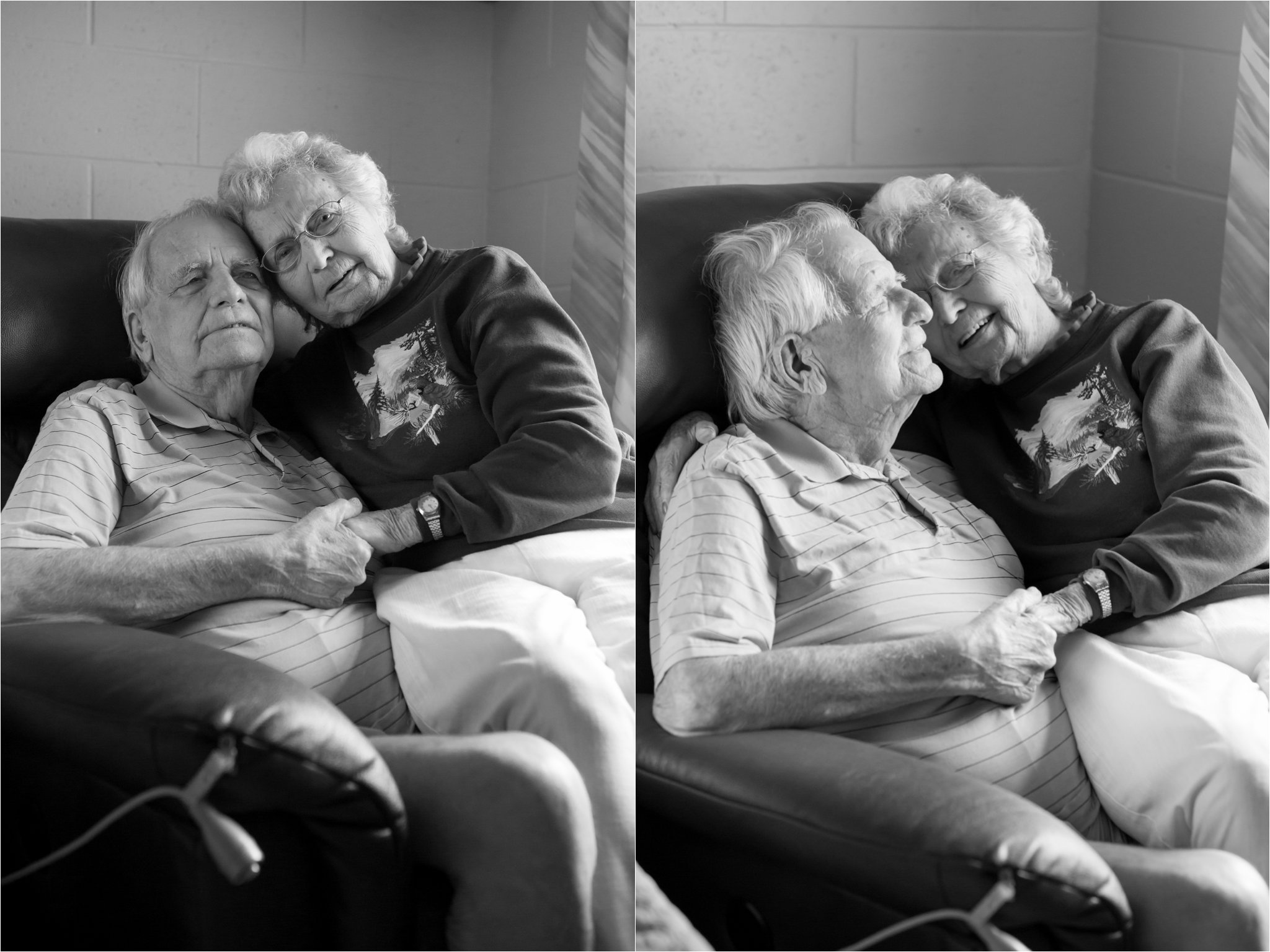 Photographs of Loving Elderly Couple