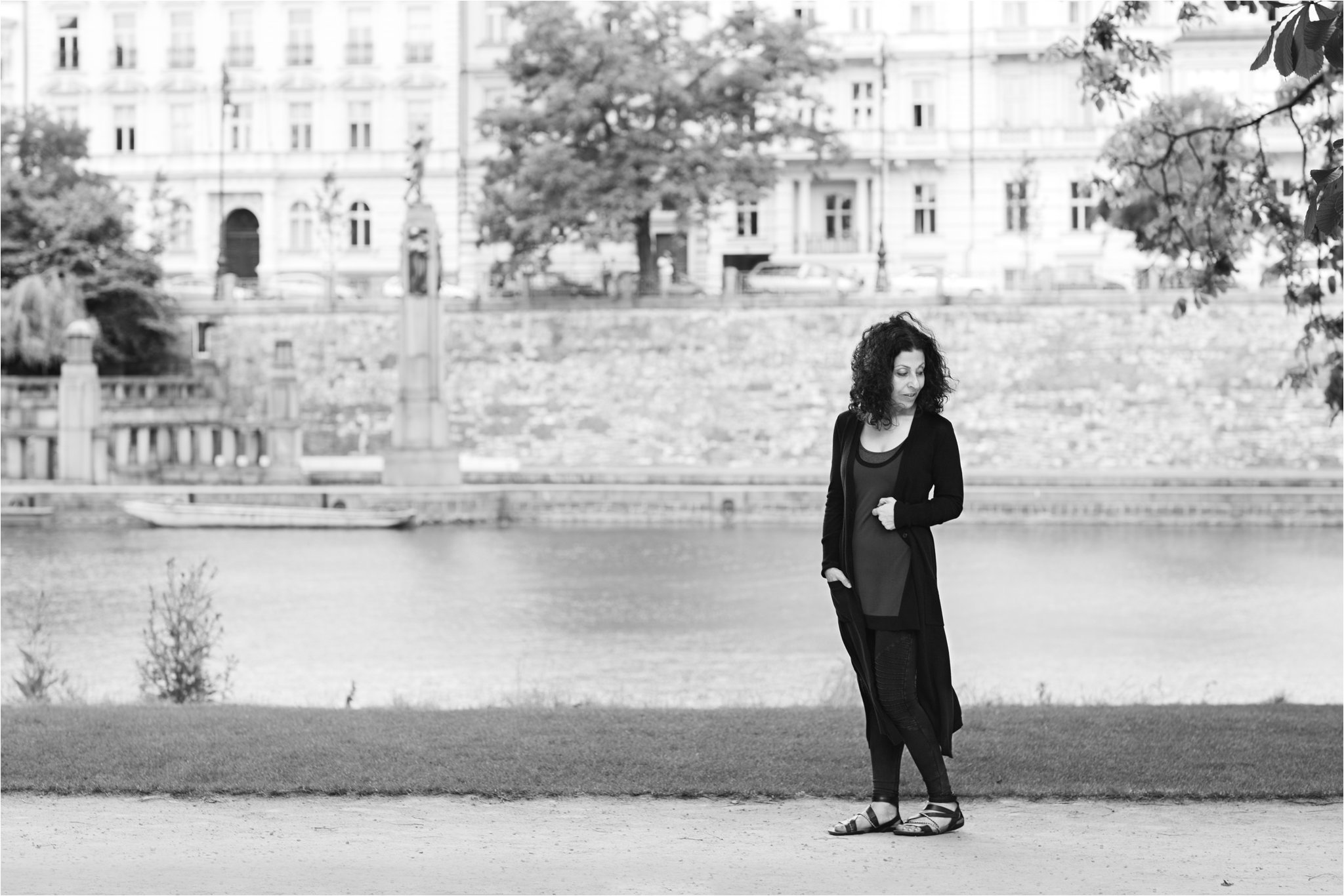 Black and White Portrait on the River Vltava (C) Maundy Mitchell