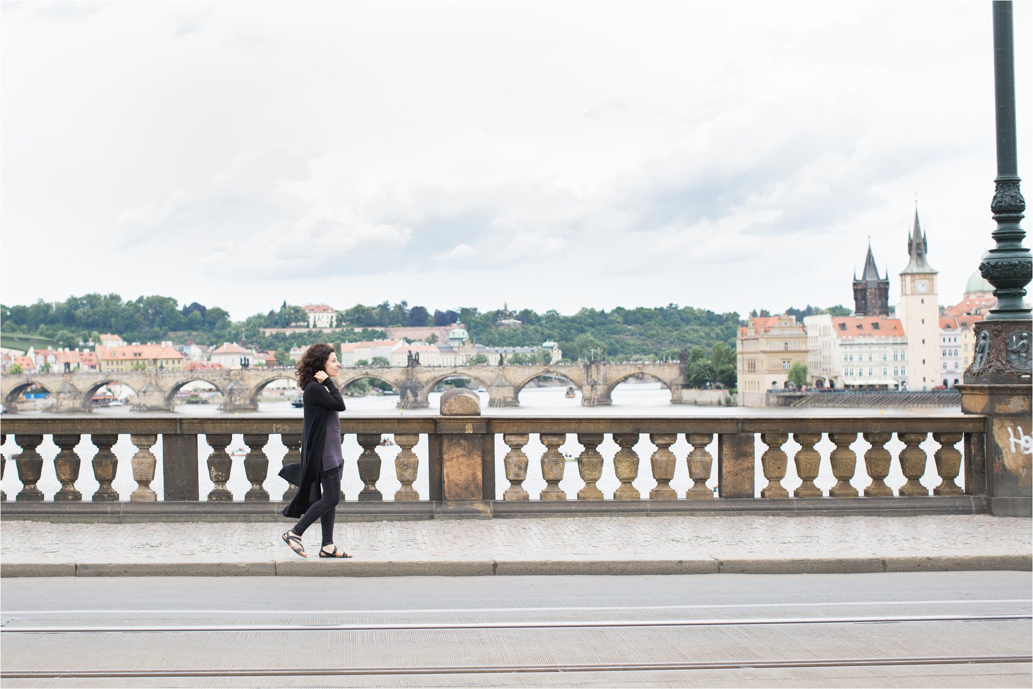 Crossing the Legion Bridge in Prague (C) Maundy Mitchell
