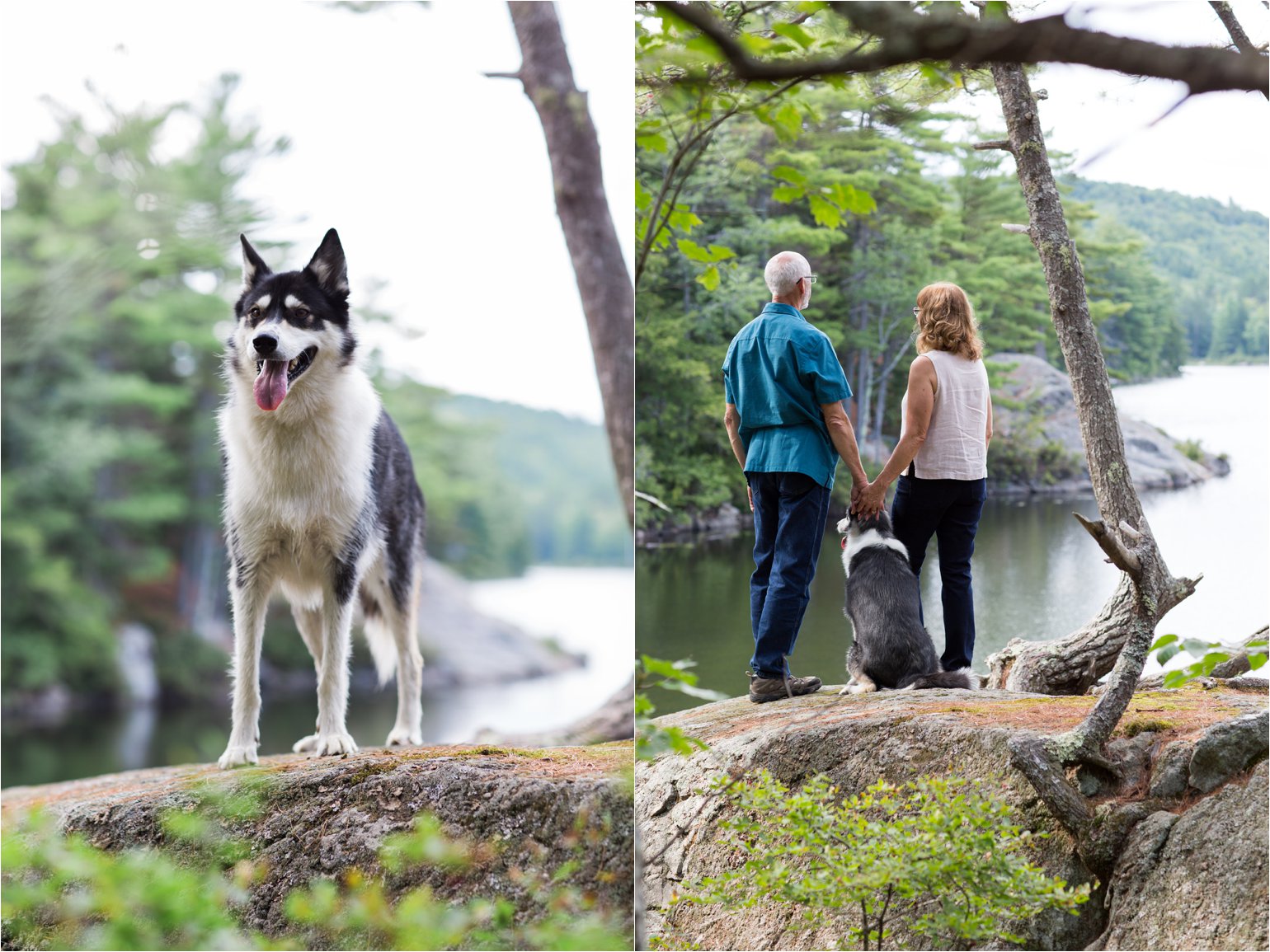 Couple with Dog at NH Pond (C) Maundy Mitchell