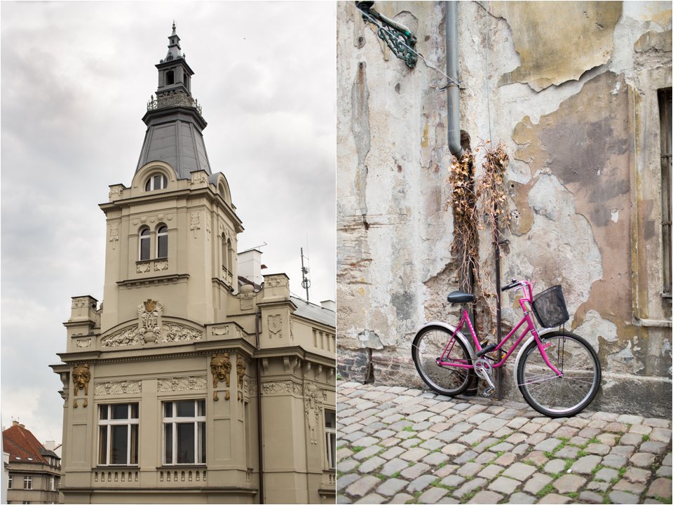 Building & Pink Bicycle in Prague (C) Maundy Mitchell