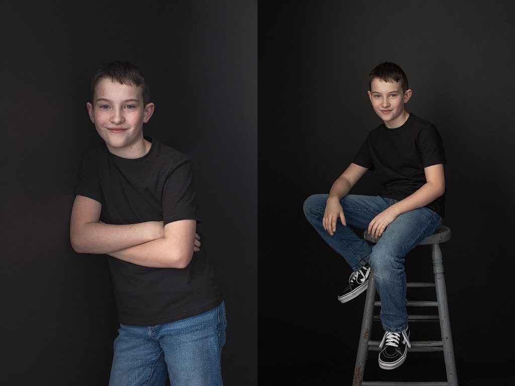 Casual portraits of a 9-year-old boy