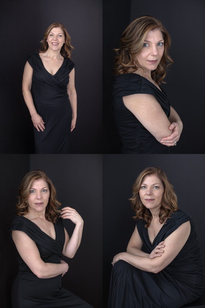 Portraits of Kimberly in a black dress