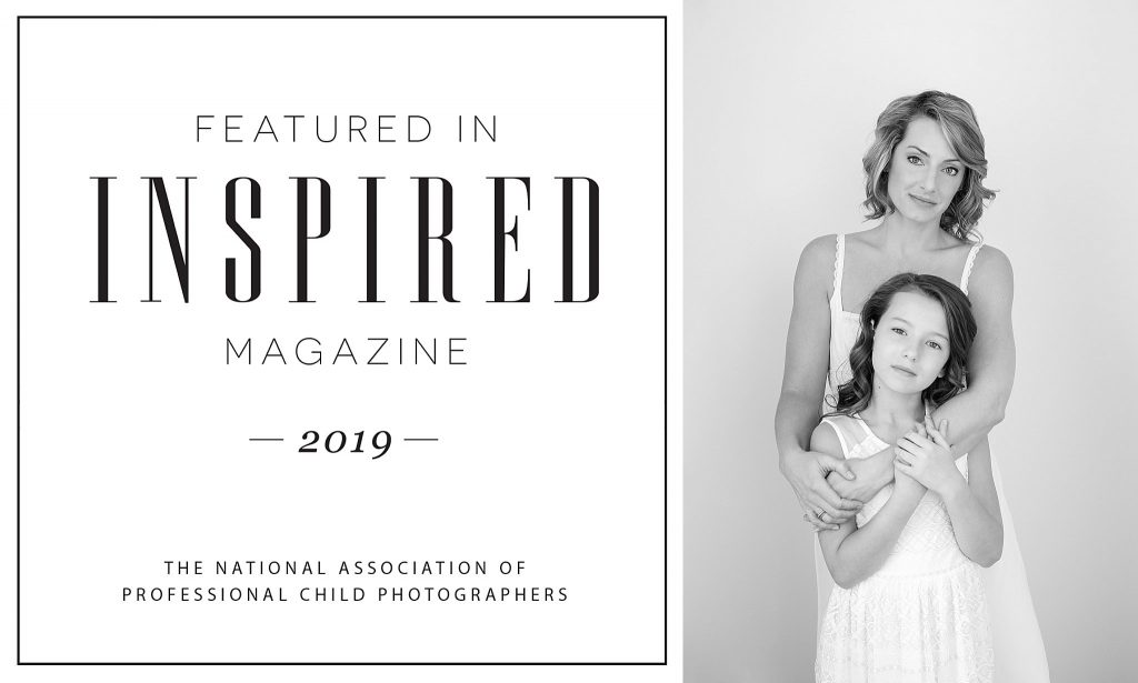 Black and white portrait of mother and daughter Lisa and Leah, featured in the Motherhood issue of Inspired Magazine