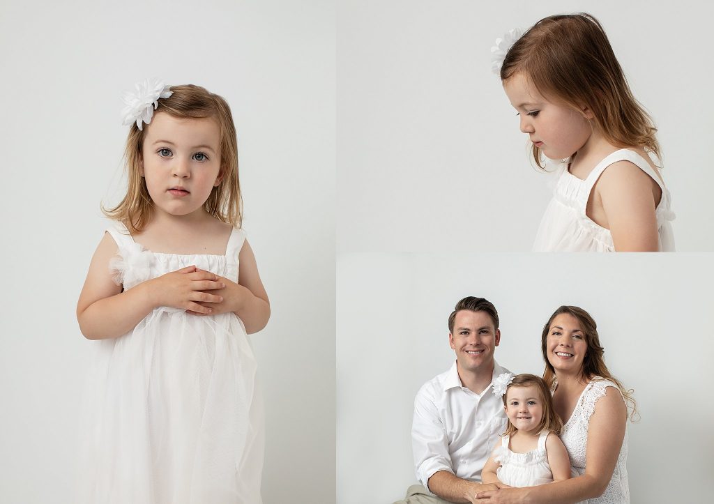 Family portraits in white