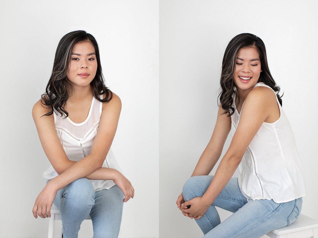 Senior photos on white background