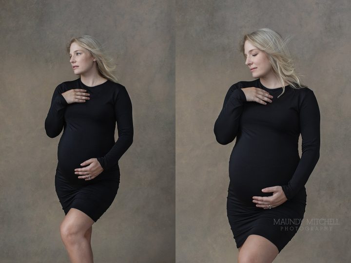 Maternity portraits of Sarah in black dress