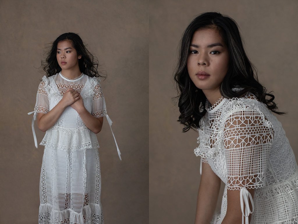 Portraits of Ella in Cream Lace Dress