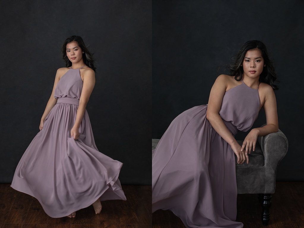 Portraits of Ella in Long Purple Dress
