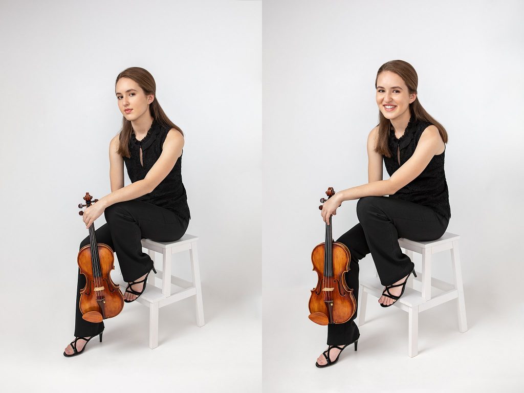 Studio portraits of Hanover, NH High School violinist