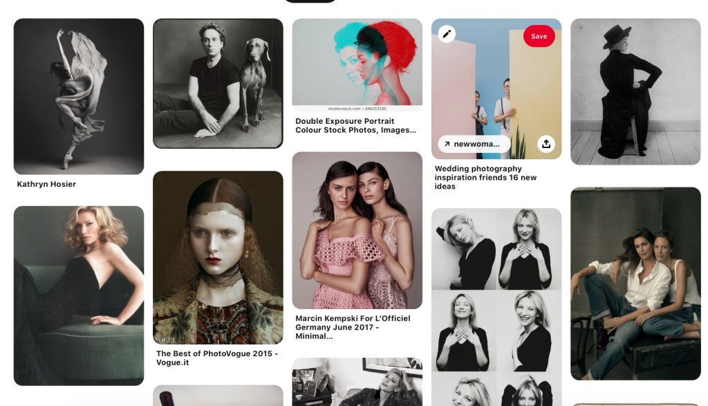 Part of a Pinterest mood board example