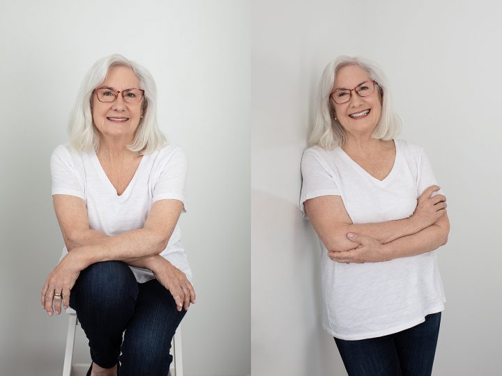 Women's casual portraits in jeans and t-shirt
