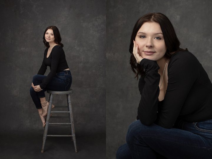 NH high school senior Mackenzie - casual portraits in jeans and heels