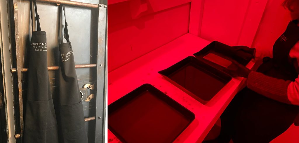 Maundy Mitchell's darkroom in an old bank vault