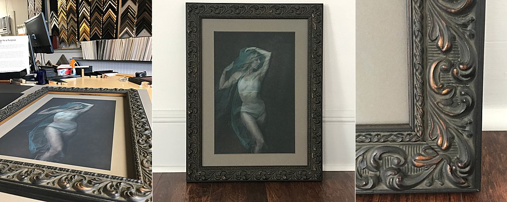 Custom framed wall portrait