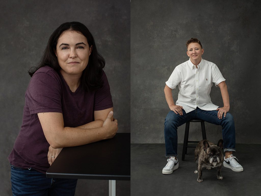 Casual portraits for a couple and their dogs