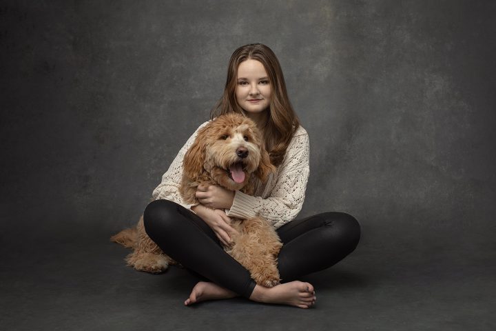 Senior photo with dog