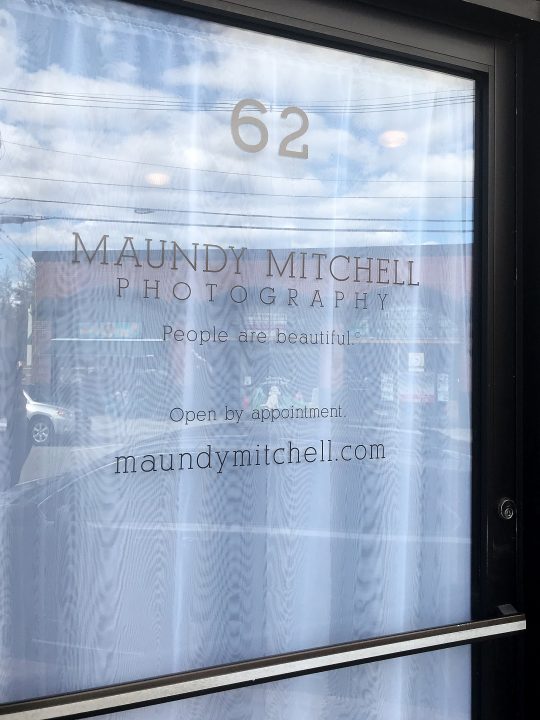 The door decals at Maundy Mitchell Photography