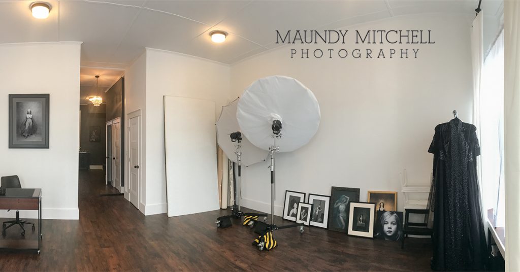Photo of the inside of Maundy Mitchell's new photography studio at 62 Main Street in Plymouth, NH