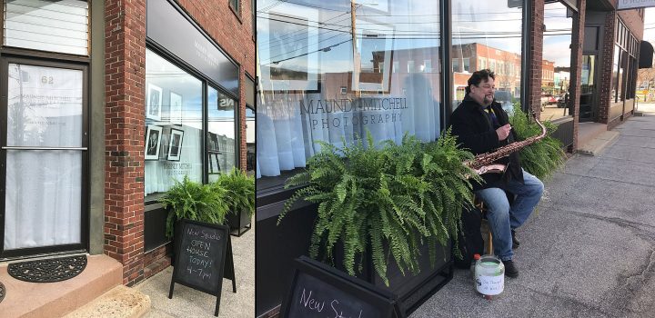 Mark Flynn played saxophone for Maundy Mitchell Photography's New Studio Open House in April 2022