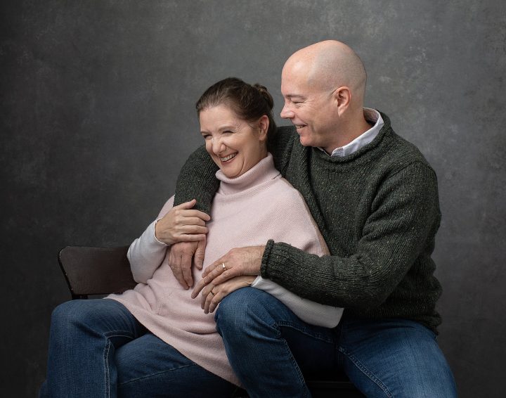 Casual portrait of a couple laughing