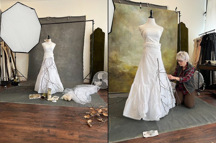 Behind the scenes - the making of Rebecca's "Winter's Mistress" outfit for her Unforgettable: the Over 50 Revolution portrait session