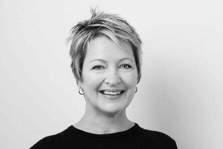 Black and white headshot of Carol for the Over 50 Revolution