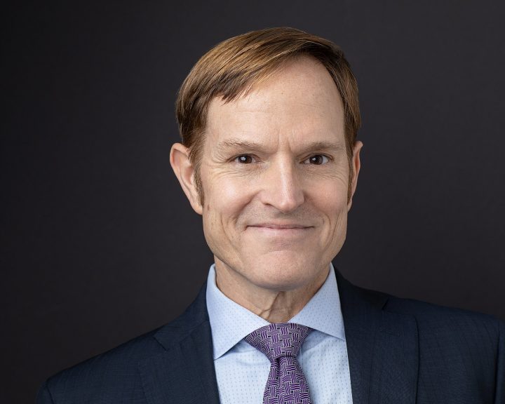 Headshot of PSU Provost Nate Bowditch with black background