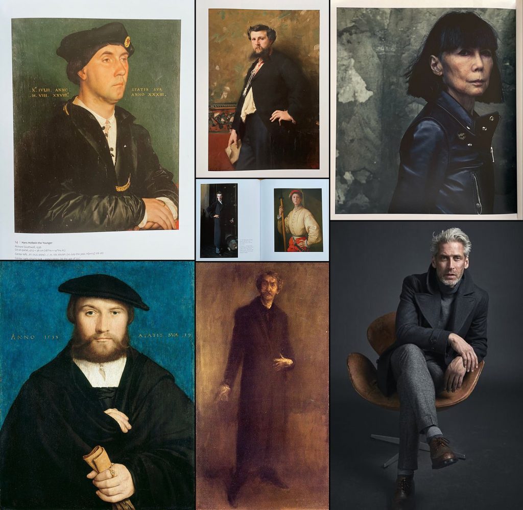 A collage of images - a small selection from portrait painter Paul Mock's mood board