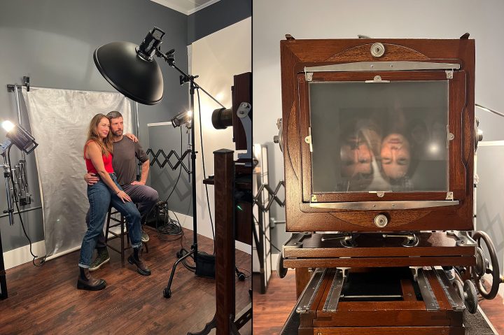 Behind the scenes at Emma and Doug's tintype session