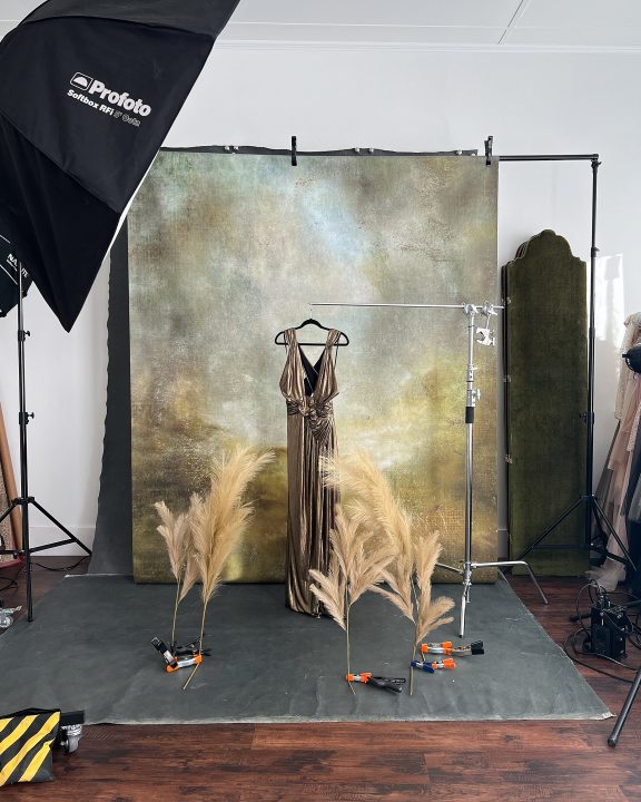 Behind the scenes at Maundy Mitchell Photography - a set for Heidi's portrait session for Extraordinary: the Over 50 Revolution
