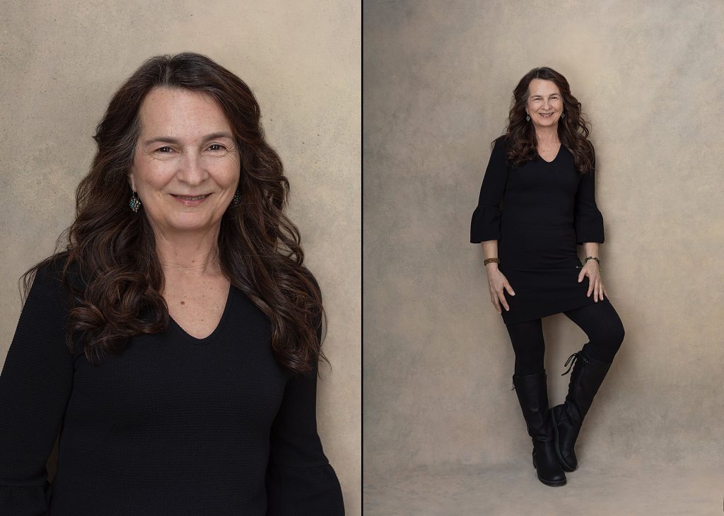 Two portraits of Deb for her photo session for Extraordinary: the Over 50 Revolution