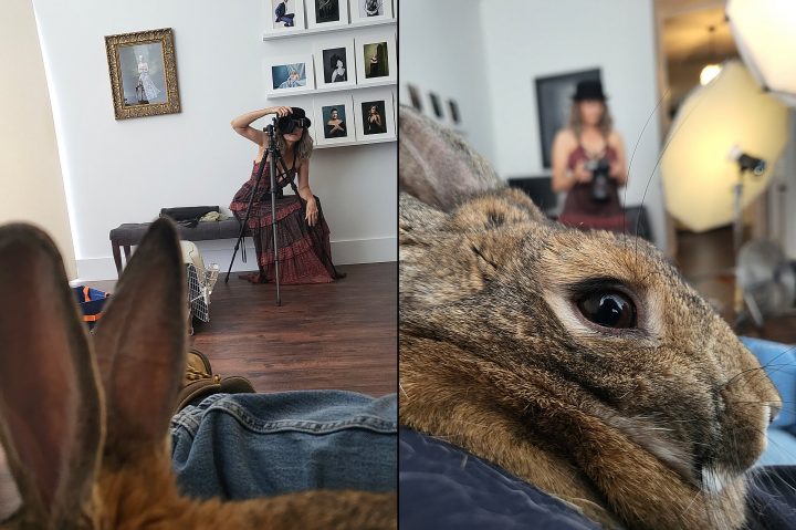 Behind the scenes with a rabbit - Maundy's self-portrait session for Extraordinary: the Over 50 Revolution