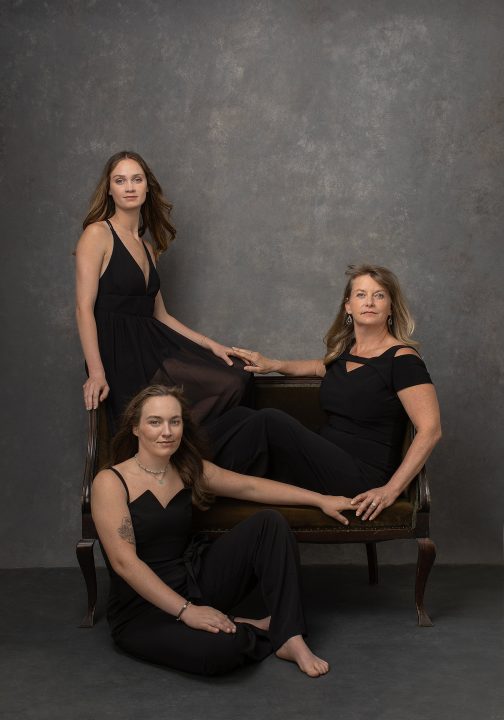 A Vanity Fair-inspired portrait of Colette, Taylor, and Sam