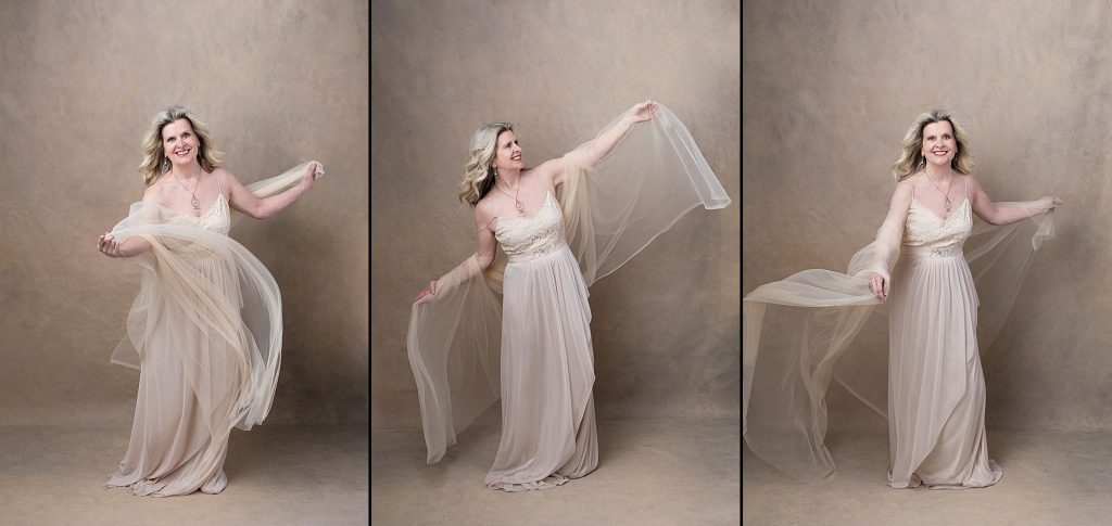 triptych - portraits of Christy, dancing