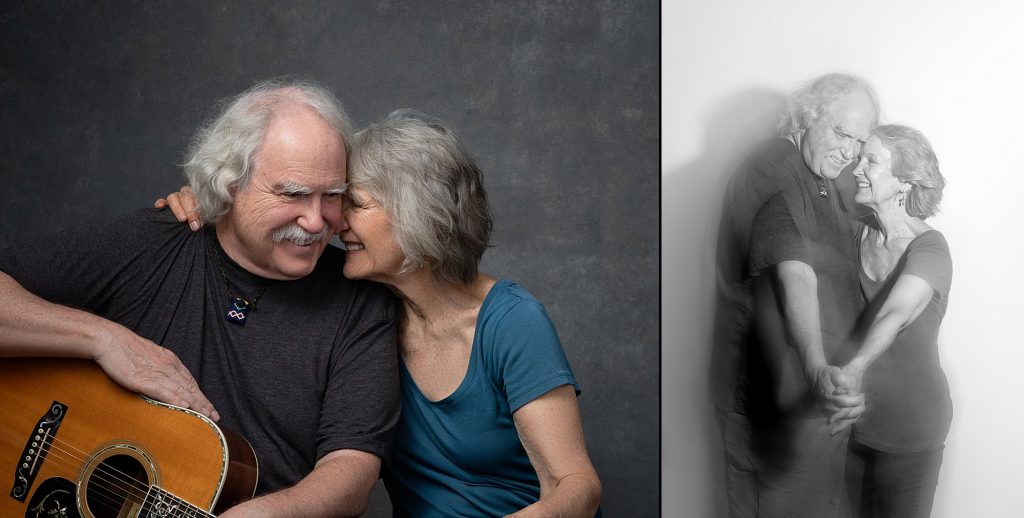 Two photos of Judith with her husband, Doug.