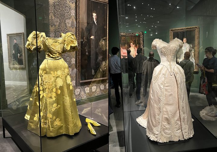 Two dresses from the "Fashioned by Sargent" special exhibit at the Museum of Fine Arts, Boston