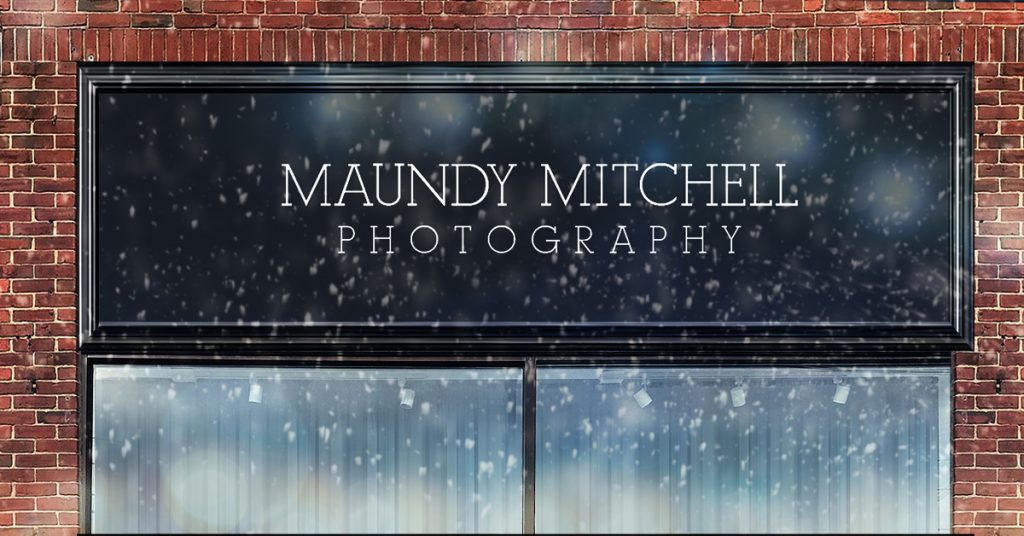 Maundy Mitchell Photography - sign above studio windows, 62 Main Street, Plymouth, NH
