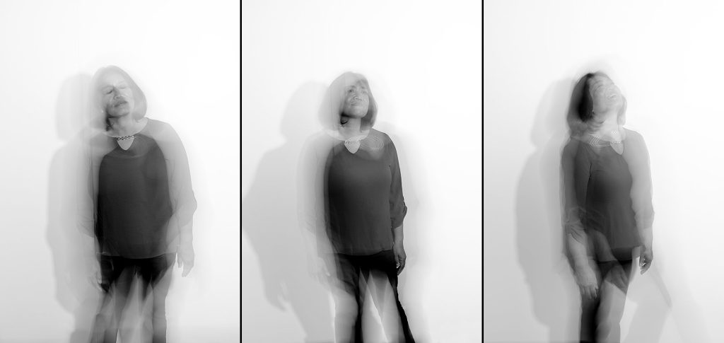 Slow shutter, black & white portraits of Lisa for The Over 50 Revolution