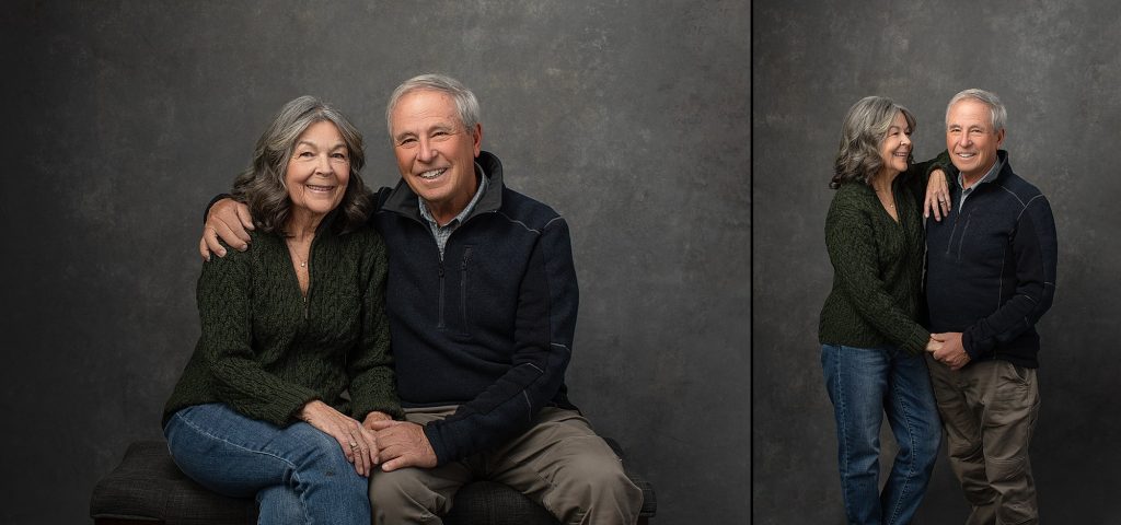 Two photos of Deb with her husband from her photo session for Extraordinary: The Over 50 Revolution
