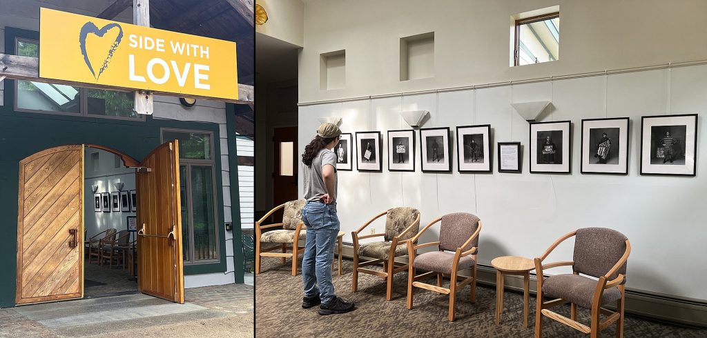 Protest Portraits exhibit at the Unitarian Universalist Church in Plymouth, NH.