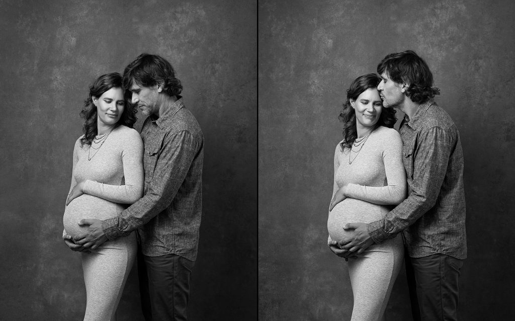 Hally and Peter - two black and white maternity portraits