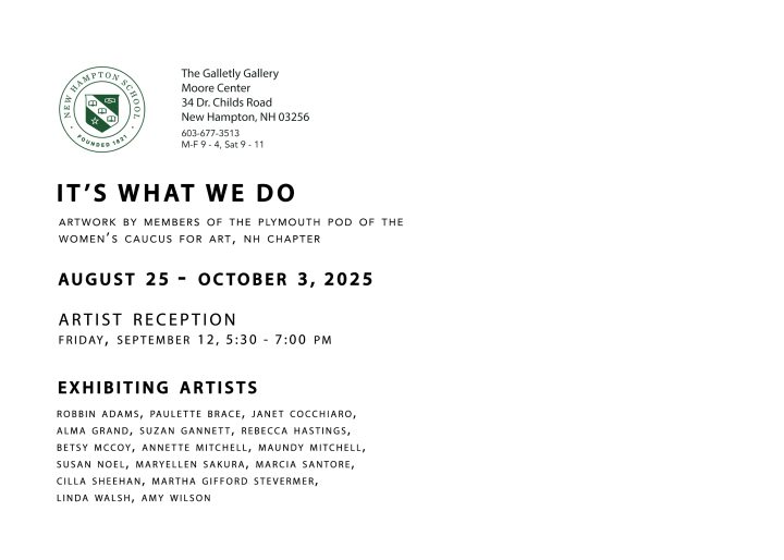 Postcard (back) for "It's What We Do" exhibit