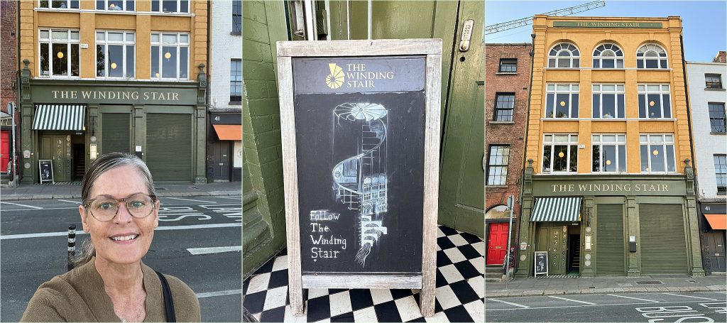 Maundy Mitchell, outside The Winding Stair bookshop and restaurant in Dublin, Ireland